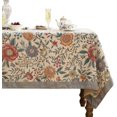 thumbnail image 1 of Designer Vintage Linen Small Rectangle Tablecloth,William Morris Floral Colorful Pattern Table Cloth,Decor Table Cover for Kitchen,Dining,Thanksgiving,Christmas,55"*71"-Flowershadow a, 1 of 8