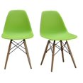 thumbnail image 1 of ViscoLogic PRAGUE Chaises de Salle à Manger Latérales Style Eames Eiffel, Vertes (Ensemble de 2), 1 of 3
