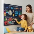 thumbnail image 2 of Educational Calendar for Boys – Interactive Preschool Learning Board with Weather, Emotions, and Dress the Bear, Reusable Magnetic or Felt Wall Chart for Home School Classroom, 2 of 5