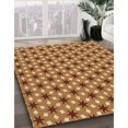 thumbnail image 3 of Ahgly Tapis Rond Lavable en Machine Intérieur Transitionnel Orange, 5 Pieds Rond, 3 of 7