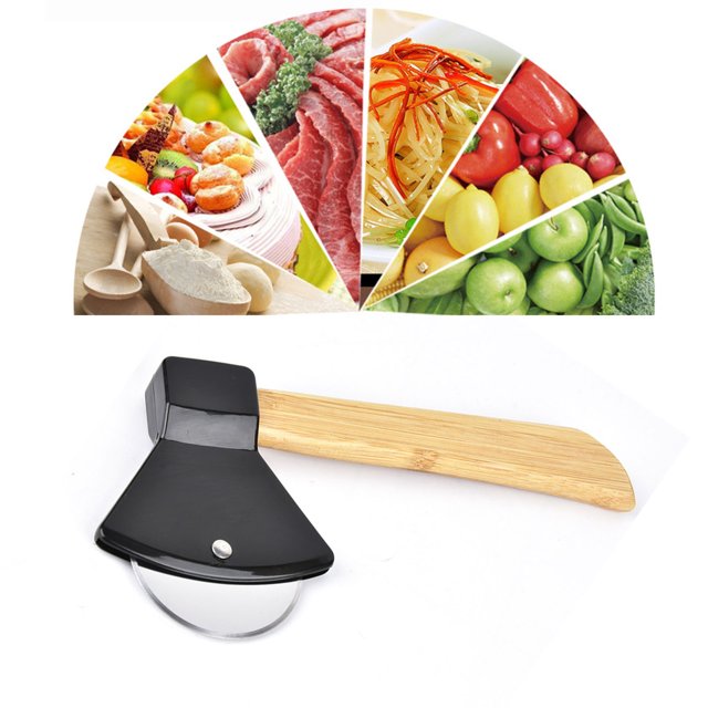 Pizza Knife 430 Steel Bamboo Handle Perfect Slicing Tool for Home Restaurants