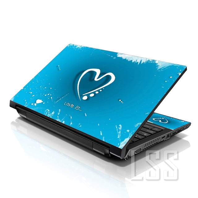LSS Blue Heart Laptop Skin Sticker Decal Cover Fits 17" to 19" Laptops
