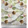 thumbnail image 1 of Soimoi Georgette Viscose Fabric Geometric & Leaves Patchwork Printed Craft Fabric by The Yard 42 Inch Wide, 1 of 3