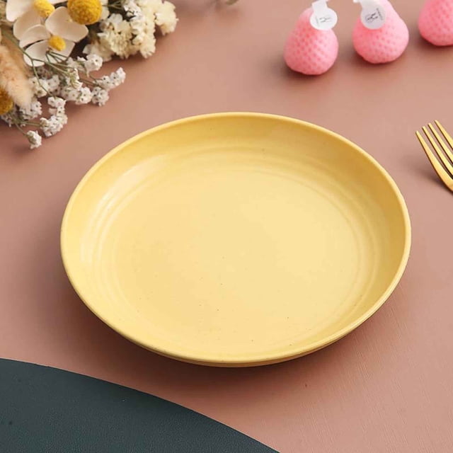 Assiette à Collation en Plastique Style Rétro pour Fruits, Desserts et Rangement de Petits Articles avec Base Antidérapante