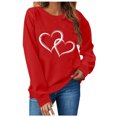 thumbnail image 1 of TIMIFIS Chandail Molletonné Surdimensionné pour Femmes Valentines Day Tenue Femmes Décontractée Chandail à Col Rond à Enfiler Hauts Mignon Imprimé Amour Chandail à Manches Longues Chemise - Printemps/été, 1 of 4