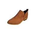 thumbnail image 2 of Chaussures pour Femmes Rétro Couleur Unie Talon Bas Creux Mode Bottes Courtes en Cuir, 2 of 4