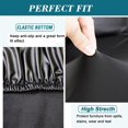 thumbnail image 4 of Seat Covers for Dining Chairs, Stretch Waterproof PU Dining Chair Seat Covers Set of 4, Removable Dining Room Chair Seat Covers Washable Kitchen Chair Seat Covers with Elastic Bands (Black), 4 of 5