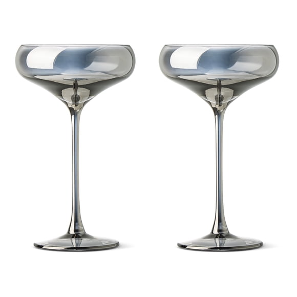Thyme & Table 10 fl oz Iridescent Smoke Sphere Coupe Cocktail Glass, 2 Pack
