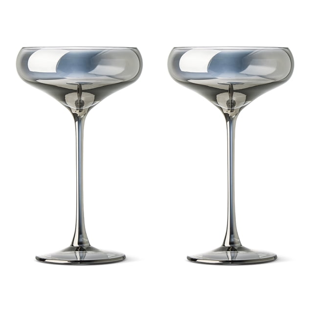 Thyme & Table 10 fl oz Iridescent Smoke Sphere Coupe Cocktail Glass, 2 Pack