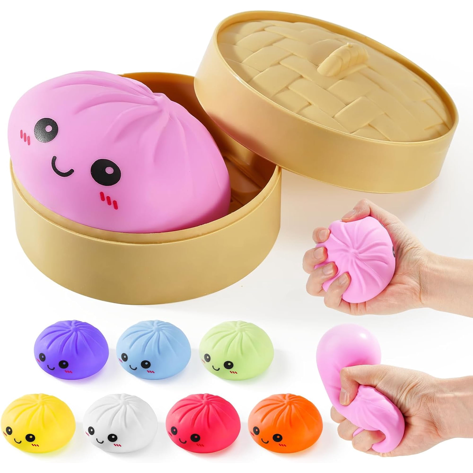 Juguete Anti-Estrés Dumpling De Purpurina – Bola De Arcoíris Con Retorno Lento, Ideal Para Viajes, Oficina Y Regalos