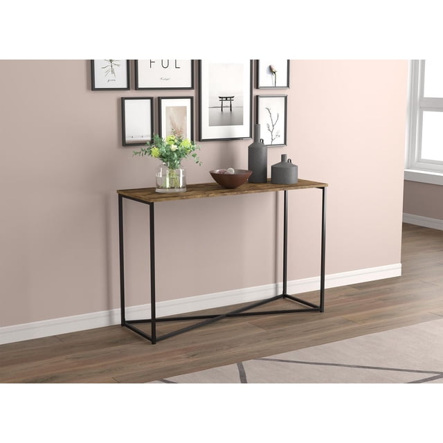 Safdie & Co. Console Table 44L Brown Reclaimed Wood Black X Metal