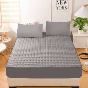 Feuille pour Matelas & Couverture en polyester de coton matelassé de 18-24 pouces de poche profonde Literie pour la maison, hôtel, dorme & Non glissant