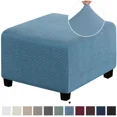 thumbnail image 1 of LNGOOR 3 Sizes Square Jacquard Durable Customized Stretch Footrest Ottoman Cover Folding Storage Stool Furniture Protector Slipcover (Light Grey S), 1 of 7
