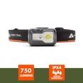 thumbnail image 2 of Ozark Trail 750 Lumen LED Headlamp – Multi-Color, Lightweight, Water Resistant, 5 Modes, 3 AAA Batteries Included – Gray/Orange, 2 of 8