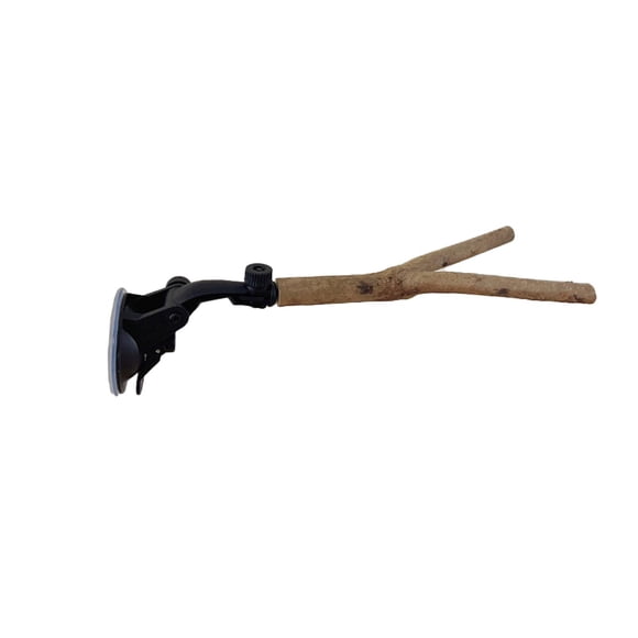 Bunblic Suction Cup Wood Perch Toy Parrot Stand Strong Birds Laying Hens Coop and Brooder Window and Shower Perch Toys Wood Bird Perch B