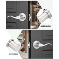 thumbnail image 3 of Satin Nickel Door Handle Interior Brushed Nickel Passage Door Lever for Hall and Closet Keyless Door Lock Set Reversible for Left Right Sided Doors Leverset Handleset, 3 of 7
