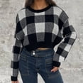thumbnail image 2 of cfhntfmh Cropped Sweaters for Women 2024 Fall Trendy Oversized Sweaters Long Sleeve Round Neck Pullover Tops, 2 of 3