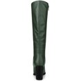 thumbnail image 4 of BLISSFUL STEP Bottes pour Femmes Hauteur Genou Talon Épais Bout Rond Fermeture Éclair Latérale Bottes Habillées en Faux Cuir Vert Foncé 7, 4 of 8