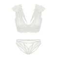 thumbnail image 1 of Soutien-Gorge Léger Triangle Mignonne à Bretelles Réglables avec Ailes et Dentelle Culottes Bikini pour Femmes, 1 of 5