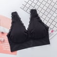 thumbnail image 2 of Plus Size Bra Women Pullover Bra Feature V-Neck Padded Bra Style W-454 Black M, 2 of 5