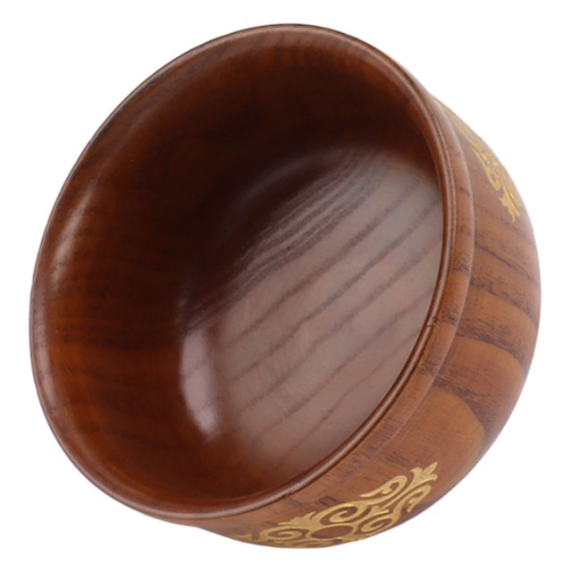 Bol de Riz en Bois Exquis et Élégant Bol de Riz en Bois Jujube Bol de Riz en Bois Jujube Bol de Riz en Bois Anti-Brûlure Bol Rond en Bois Exquis et Élégant pour Cuisine Anti-Brûlure