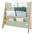 thumbnail image 2 of 3 Sprouts Recycled Fabric Kids Book Rack Storage Bookshelf Organizer in Green for Ages 3+, 2 of 12