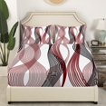 thumbnail image 3 of Erosebridal Checkered Geometry Sheet Set King, Red Black Bedding Sets King Size, Mid Century 4 Pieces, 3 of 7