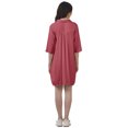 thumbnail image 3 of Moomaya Robe Chemise Tunique Mini Décontractée Unie à Manches 3/4 pour Femmes en Rayonne, 3 of 6