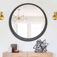 thumbnail image 2 of Denmark Solid Wood Grey Round Mirror, 27.5 ø, 2 of 4