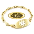 thumbnail image 1 of MedicEngraved Yellow Gold Stainless Steel Custom Medical Alert Bracelet - 6mm Infinity Link, 1 of 7