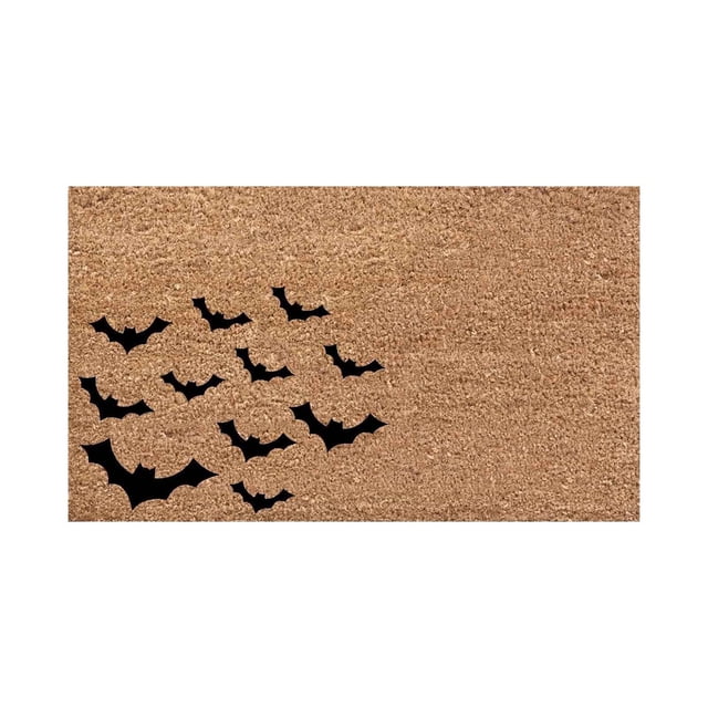 Black And White Polyester Halloween Doormat Non-Slip Absorbent Rug For Entryway Kitchen Bathroom With Size I BW