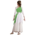 thumbnail image 2 of Jhaoyu Robe de Danse Asymétrique pour Filles Enfants, Robe de Prière Liturgique à Blocs de Couleur Vert Clair 6, 2 of 7