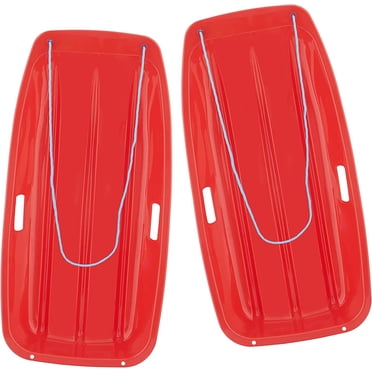 Superio Kids Toboggan Snow Sled, 35" long Red (2 Pack)