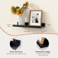 thumbnail image 3 of Floating Shelves Wall Shelves Set of Wood Storage Shelves with Ledge Wall Mounted Floating Shelf for Living Room Kitchen Bedroom Books Photo Frames Decor Walnut, 3 of 8