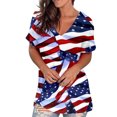 thumbnail image 2 of T-shirts d'Été Grande Taille pour Femmes à Manches Courtes, T-Shirts à Col Rond Imprimés pour Femmes, T-Shirt Blouse à Manches Courtes, Hauts Amples, T-Shirt à Col en V pour Femmes en Liquidation, 2 of 5