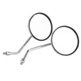 thumbnail image 1 of Rétroviseur de Moto, 2 Pcs 10mm Rond Plaqué Argent Rétroviseur Gauche et Droit, 1 of 8