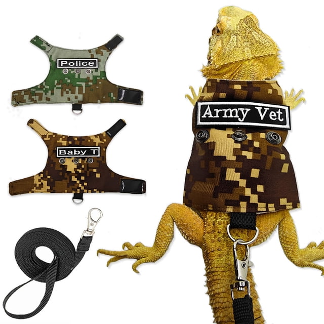 Bearded Dragon Leash with Harness Reptiles Traction Rope Outdoor Walking Training Harness Leash for Reptiles Guinea Pig Lizards