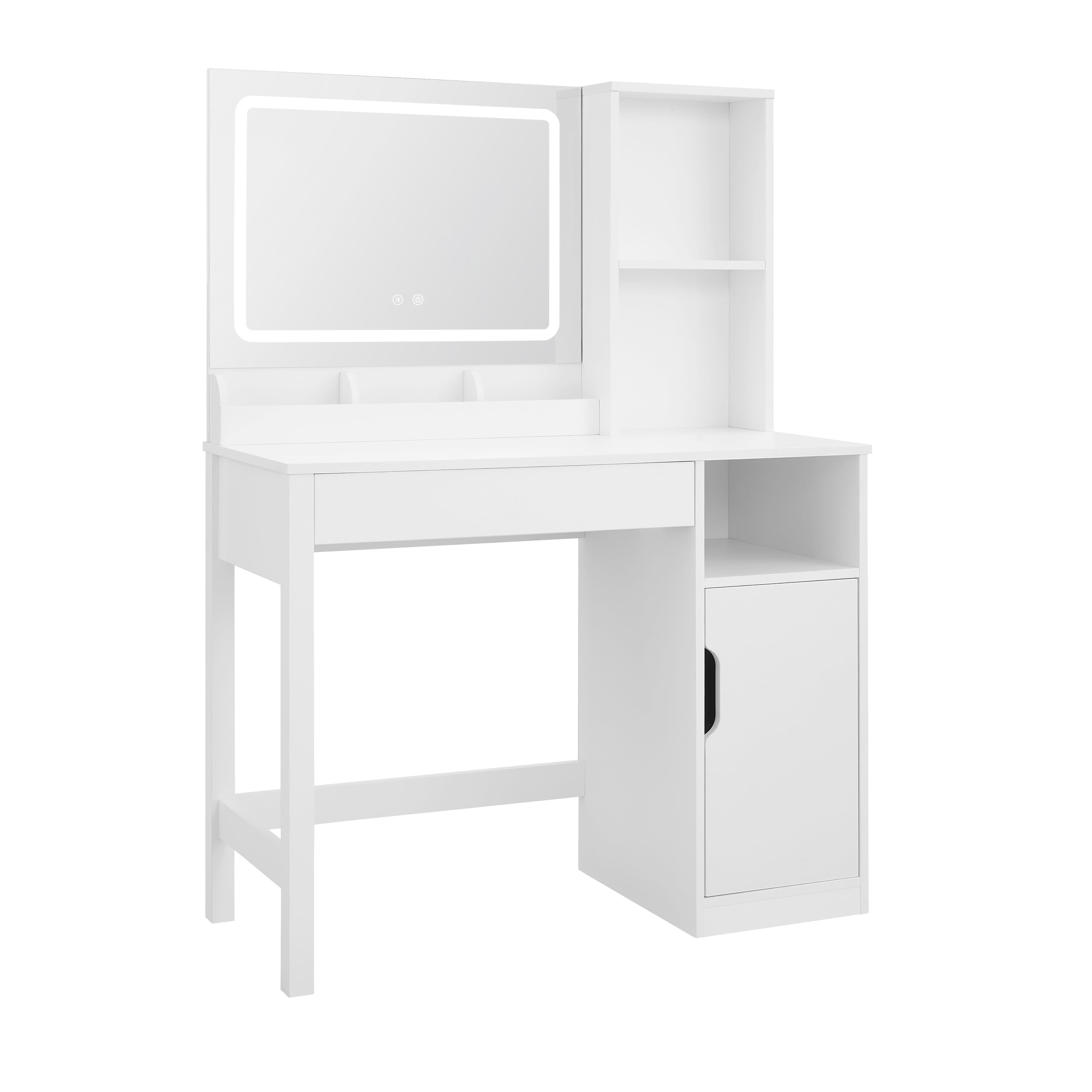 Mainstays Coiffeuse avec miroir éclairé et rangement