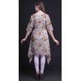 thumbnail image 3 of Bimba Kurti Asymétrique Violet à Imprimé Floral de Lys Oriental et de Roses pour Femmes, Robe d'Été Indienne Tunique Grande, 3 of 6