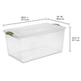 thumbnail image 2 of Sterilite 62 Liter Latch Box, Clear Plastic Storage Bin with Lid, Green Latch, 2 of 4