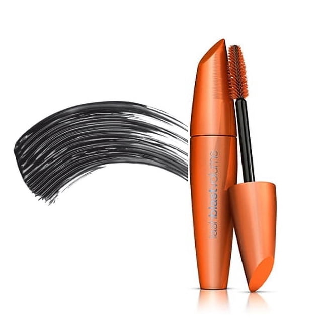 COVERGIRL Lash Blast Mascara Volume en tube orange avec Applicateur à Brosse à Poils Denses, Montré par un Coup de Mascara Noir Illustrant 10X Plus de Volume, Sans Grumeaux Ni Écaillements, pour des Cils Audacieux et Pulpeux, Convient à une Utilisation Imperméable.