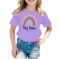 thumbnail image 1 of FhsagQ le 7 Juillet Filles Mode Décontractée Lettre Col Rond Manches Courtes T-Shirt Haut Filles Printemps le 7 Juillet T-Shirts 5T Pâques Fille Chandails Taille 10-12 Moins de 10 Été Violet 6-7 Ans, 1 of 3
