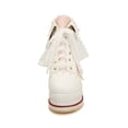 thumbnail image 4 of HILIB Bottes Lolita Mignonnes pour Femmes, Brogue à Talon Compensé, Rose, 6, 4 of 4