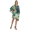 thumbnail image 2 of Bimba Printed Caftan Gown Maxi Robe Dress For Women Beachwear Short Swimsuit Cover Up, 2 of 7