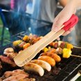 thumbnail image 3 of 1 pince de service pour barbecue, 11,8 pouces pinces de grille-pain en bois réutilisables pour la cuisson des cornichons à pain grillé(rouge), 3 of 9
