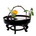 thumbnail image 2 of Black Ceramic Round Compote Planter Modern Decorative Centerpiece Bowl or 23cm, 2 of 8