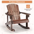 thumbnail image 2 of Gymax Kid Adirondack Rocking Chair Outdoor Solid Wood Slatted seat Backrest Coffee, 2 of 9