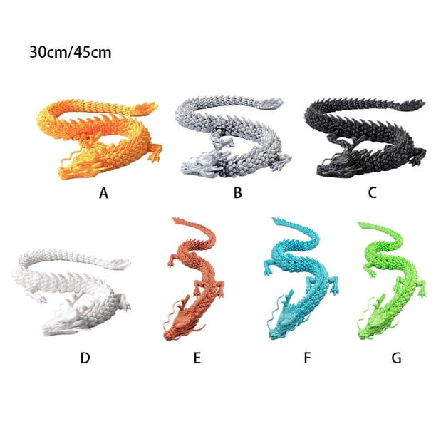 Jouet - Dragon Articulé Imprimé en 3D - Figurines de Dragon en Cristal