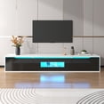 thumbnail image 2 of Deiokin 71" High-Gloss TV Stand with LED Lights, Modern Media Console with Hollow Doors, 16-Color RGB Lighting, 2 of 9