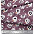 thumbnail image 3 of Soimoi Poly Georgette Fabric Spider Web,Bat & Ghost Halloween Print Fabric by The Yard 52 Inch Wide, 3 of 3